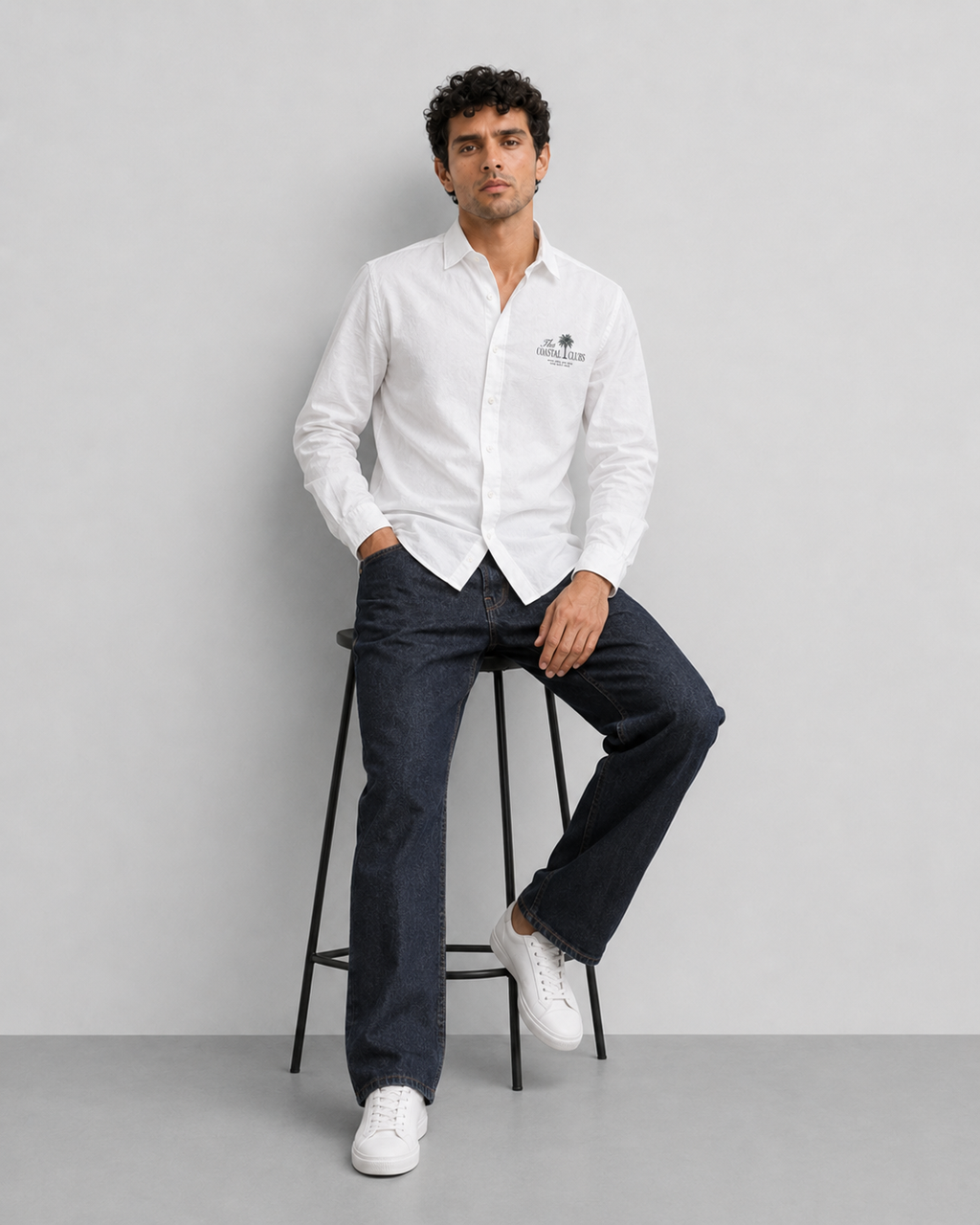 White Coastal Club Cotton Shirt