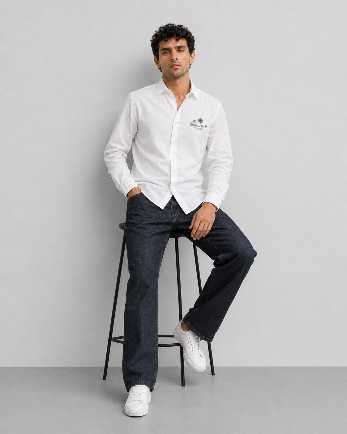 White Coastal Club Cotton Shirt