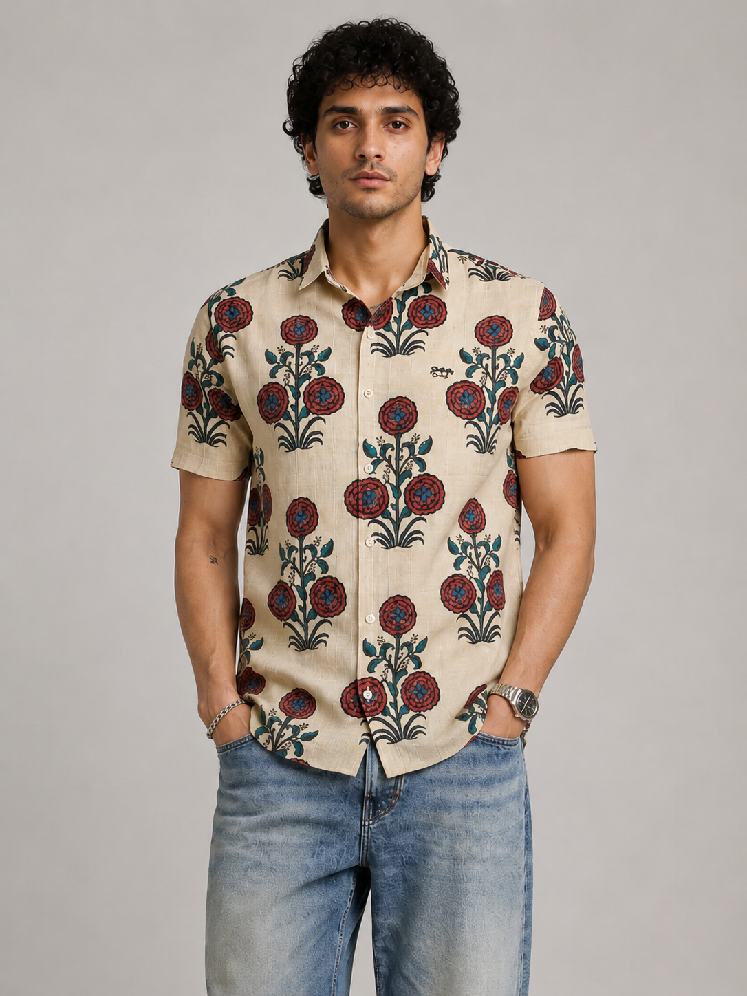 Heritage Floral Print Cotton Shirt