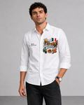 Italy Travel Print Cotton Shirt