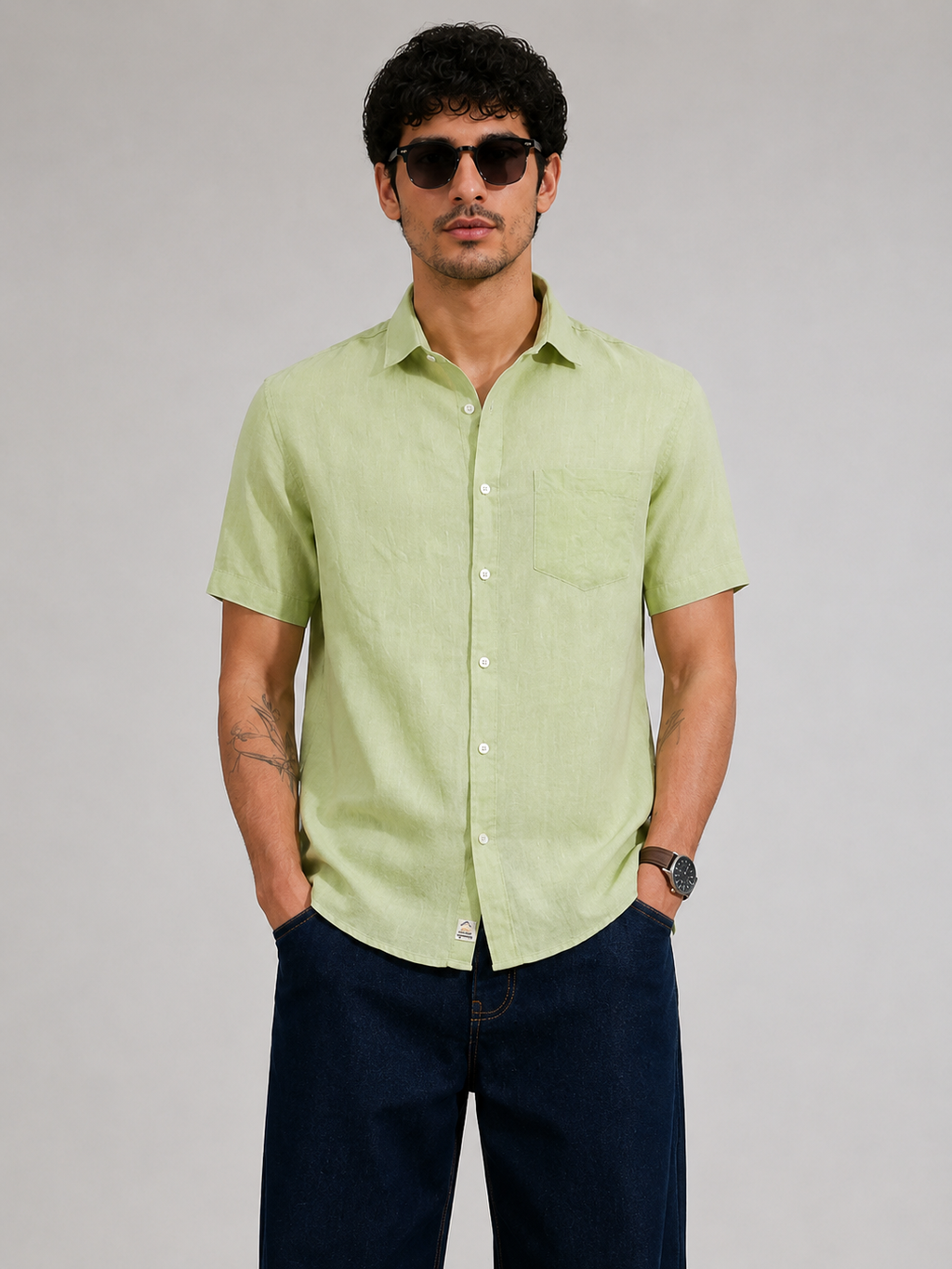 Pure Linen Shirt – Fresh Lime Green