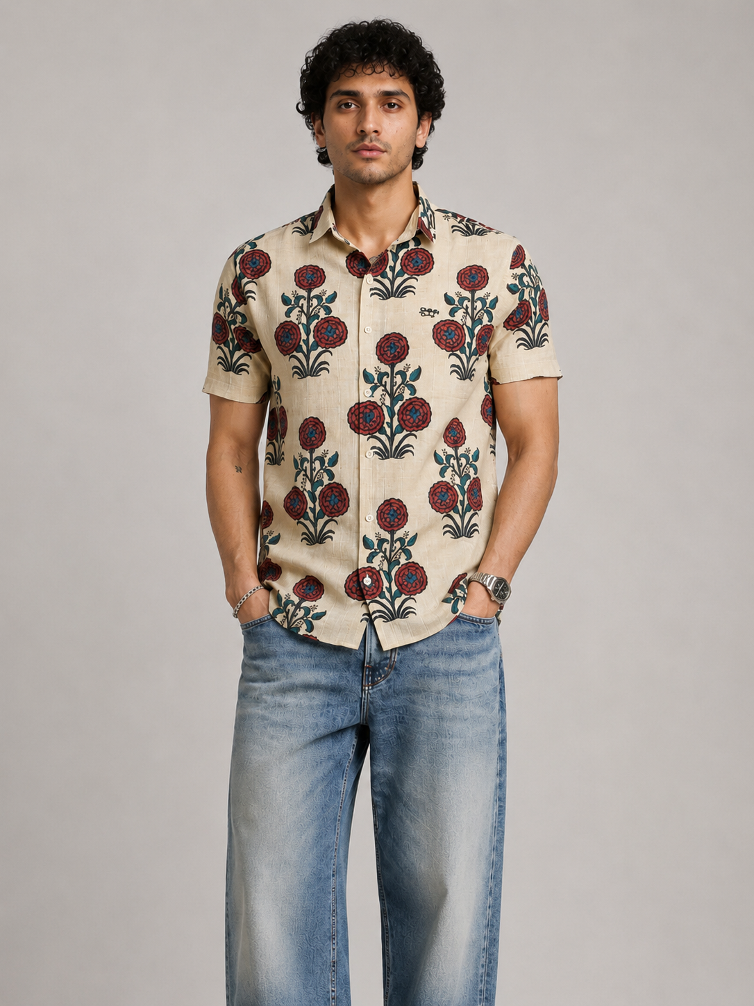 Heritage Floral Print Cotton Shirt
