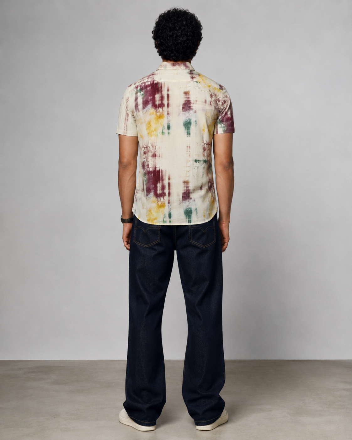 Abstract Maroon Cotton Shirt