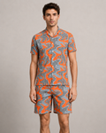Abstract Orange Printed Cord Set for Men – Modern Summer Co-ord Set