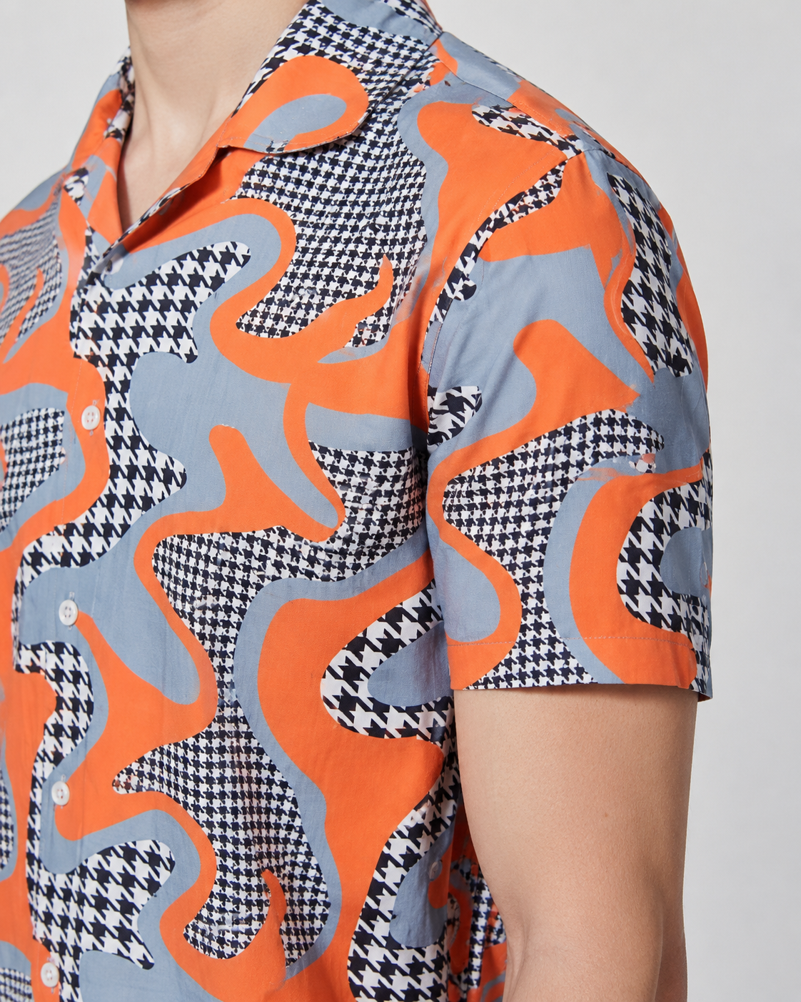 Abstract Orange Printed Cord Set for Men – Modern Summer Co-ord Set