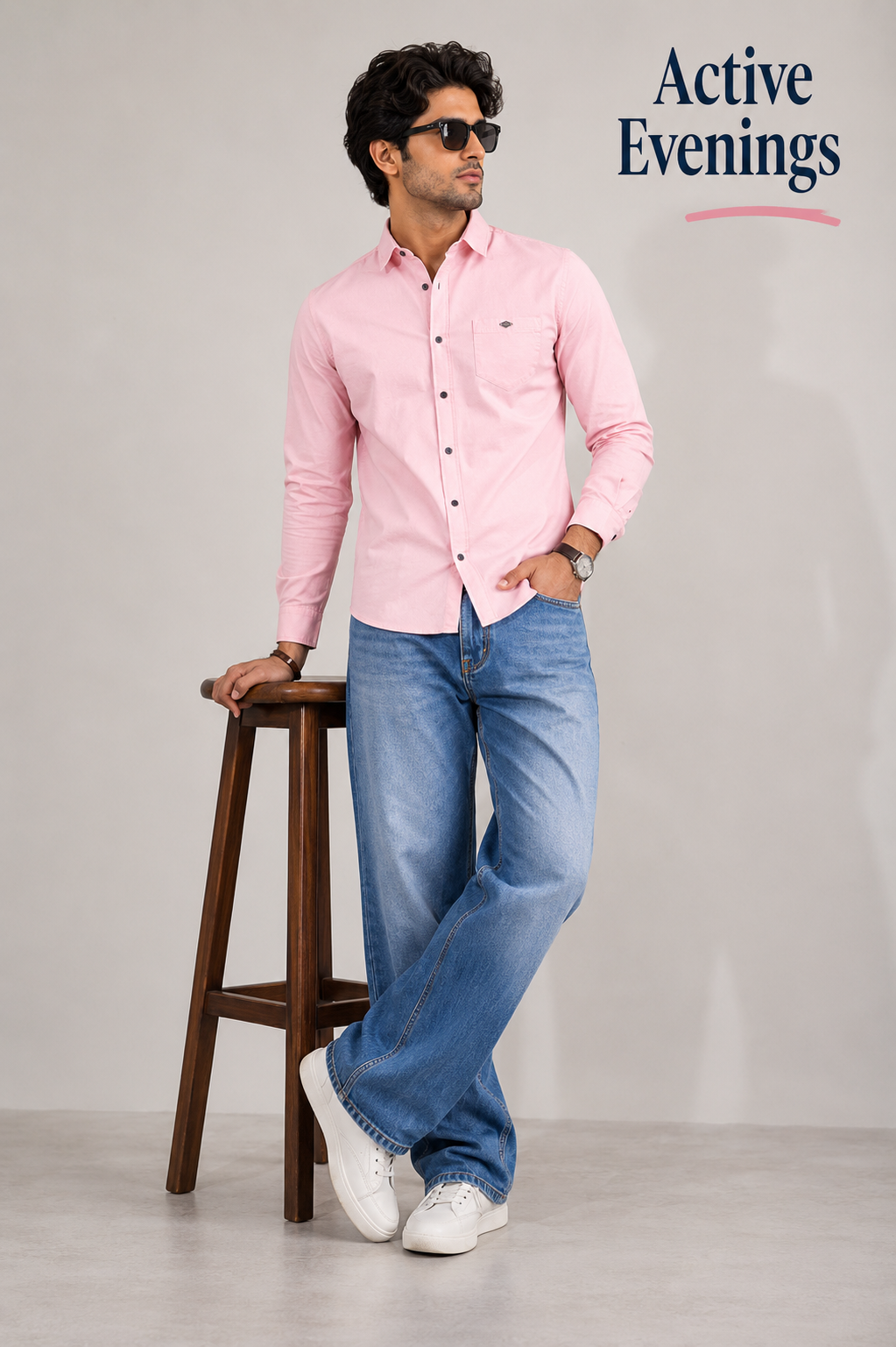 Baby Pink Solid Cotton Shirt