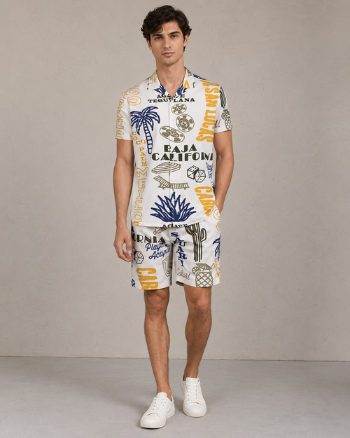 Baja California Resort Printed Cord Set for Men – Premium Summer Co-ord