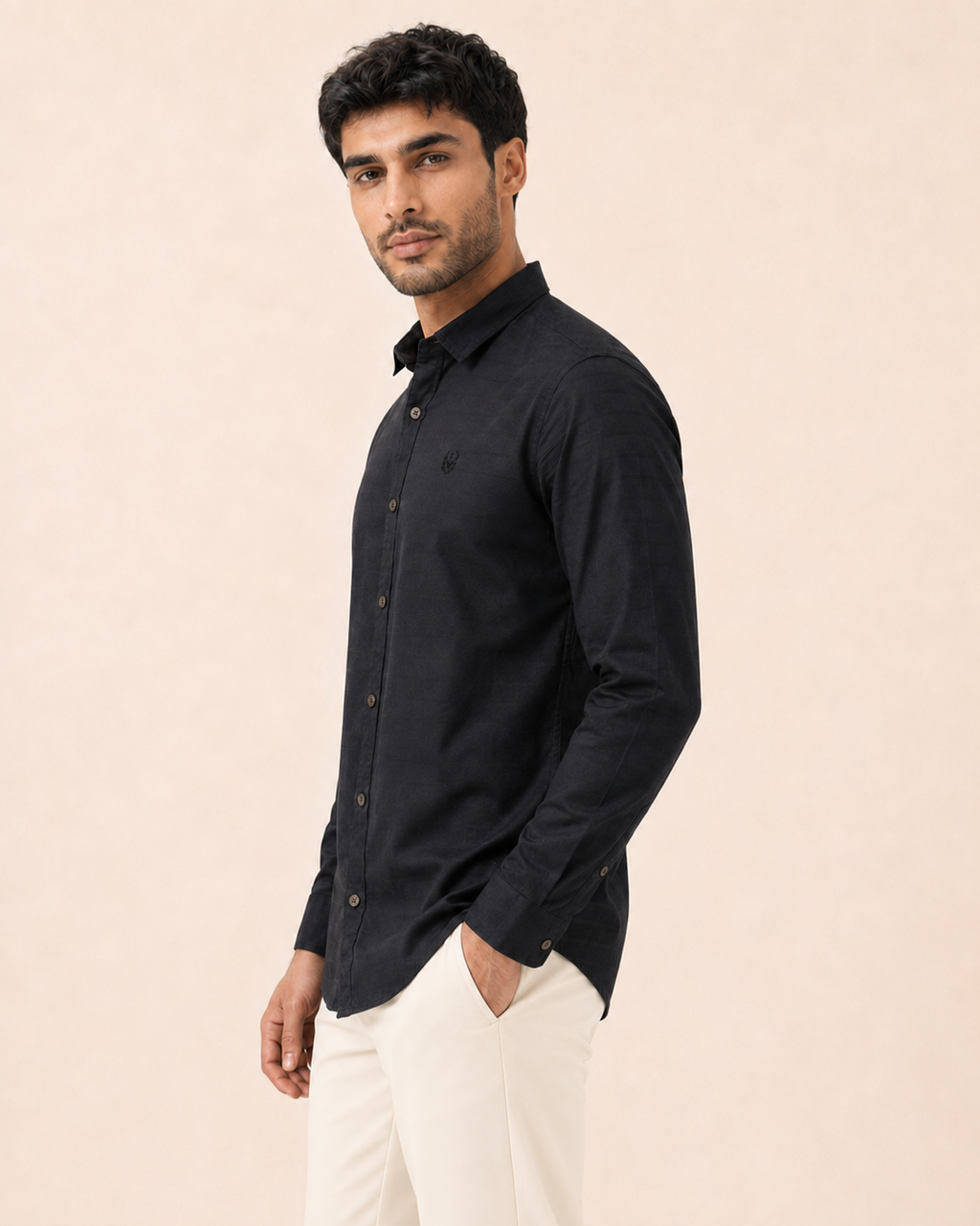 Black Horizon Cotton Shirt