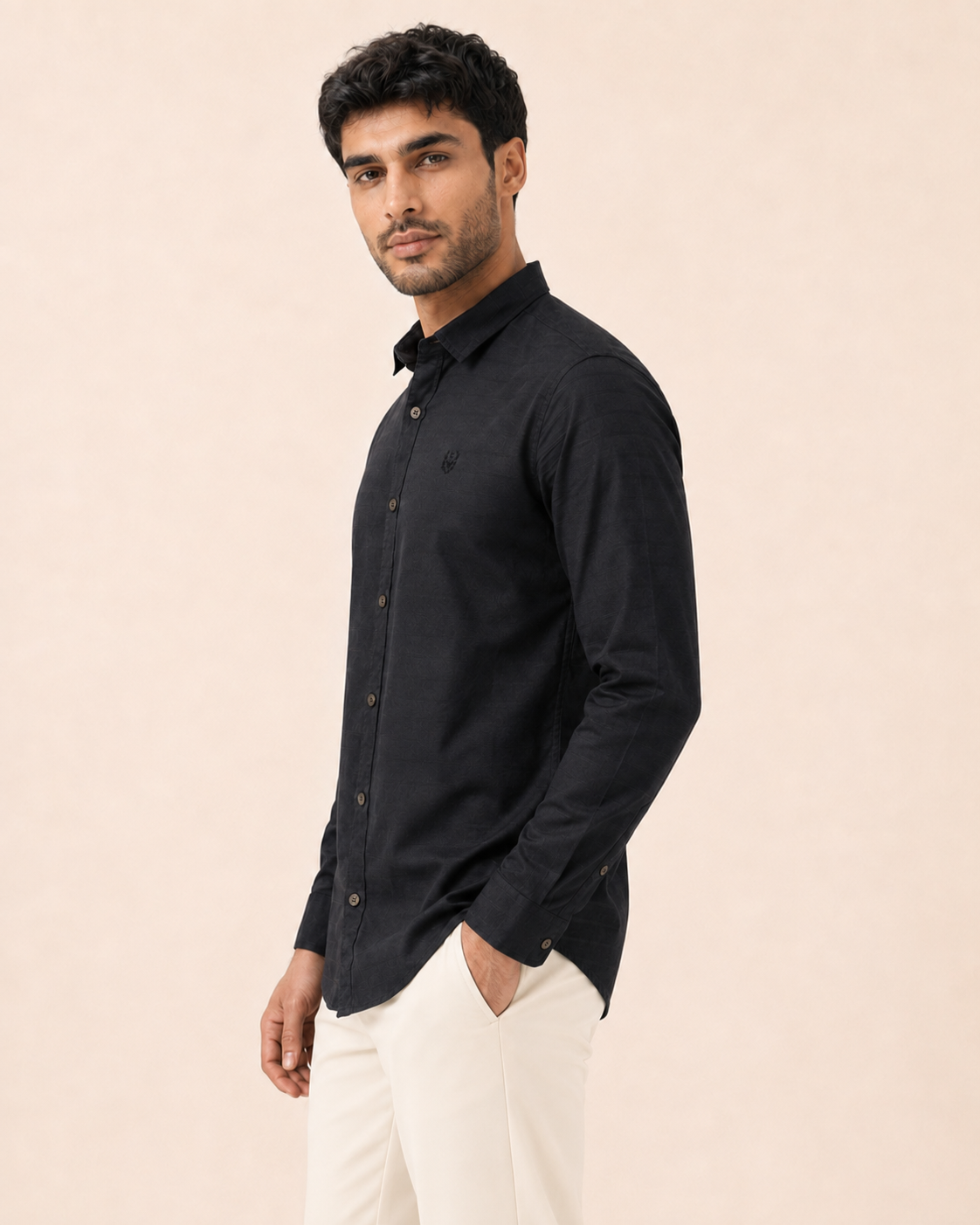 Black Horizon Cotton Shirt