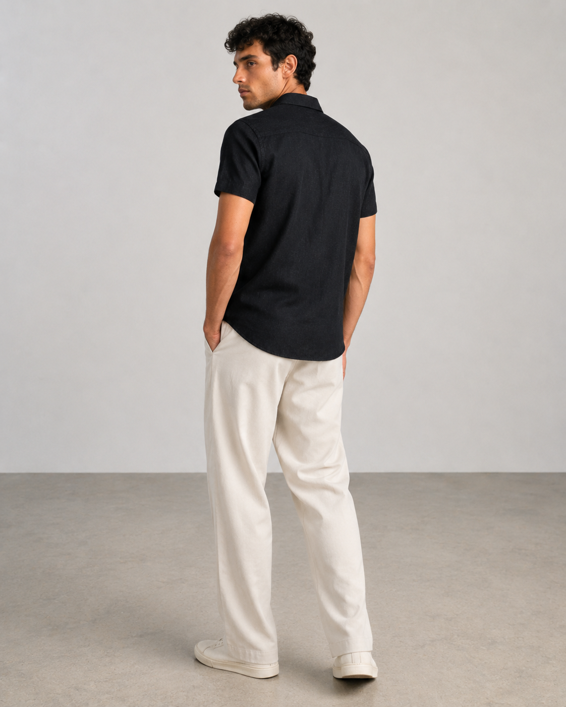 Black Texture Cotton Shirt