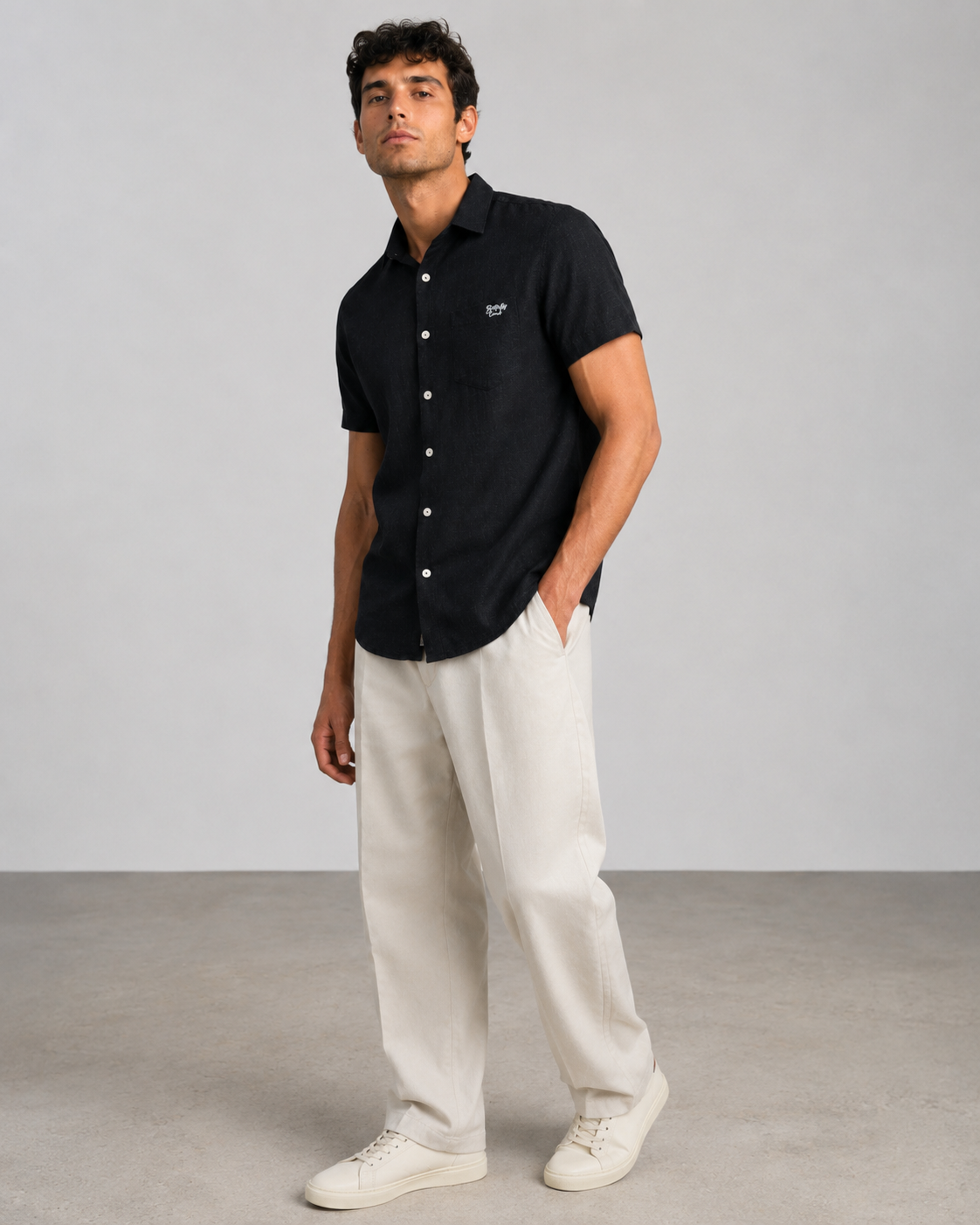 Black Texture Cotton Shirt