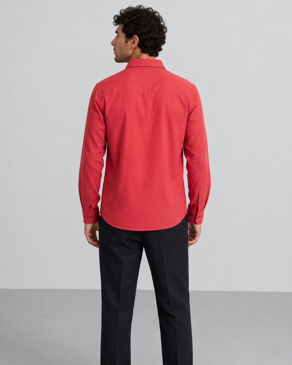 Coral Solid Cotton Shirt