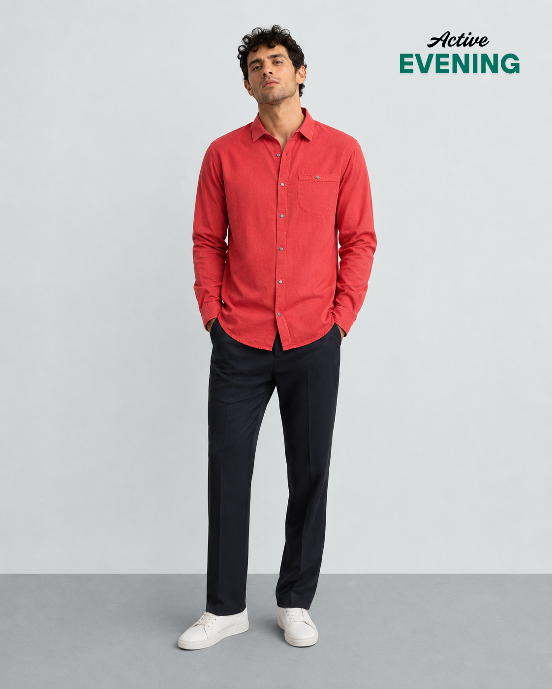 Coral Solid Cotton Shirt