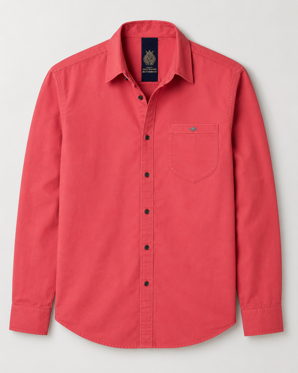 Coral Solid Cotton Shirt