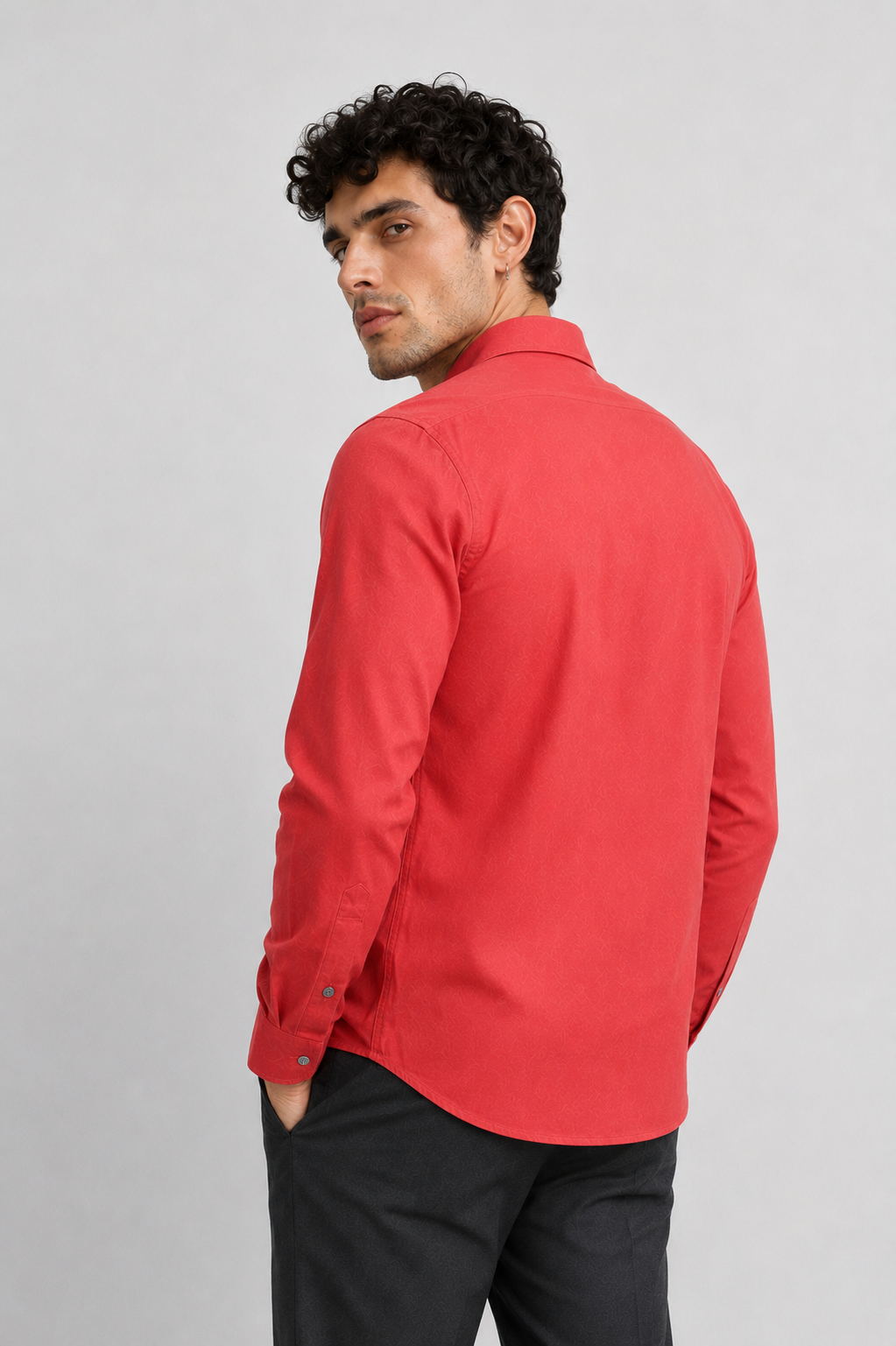 Coral Solid Cotton Shirt