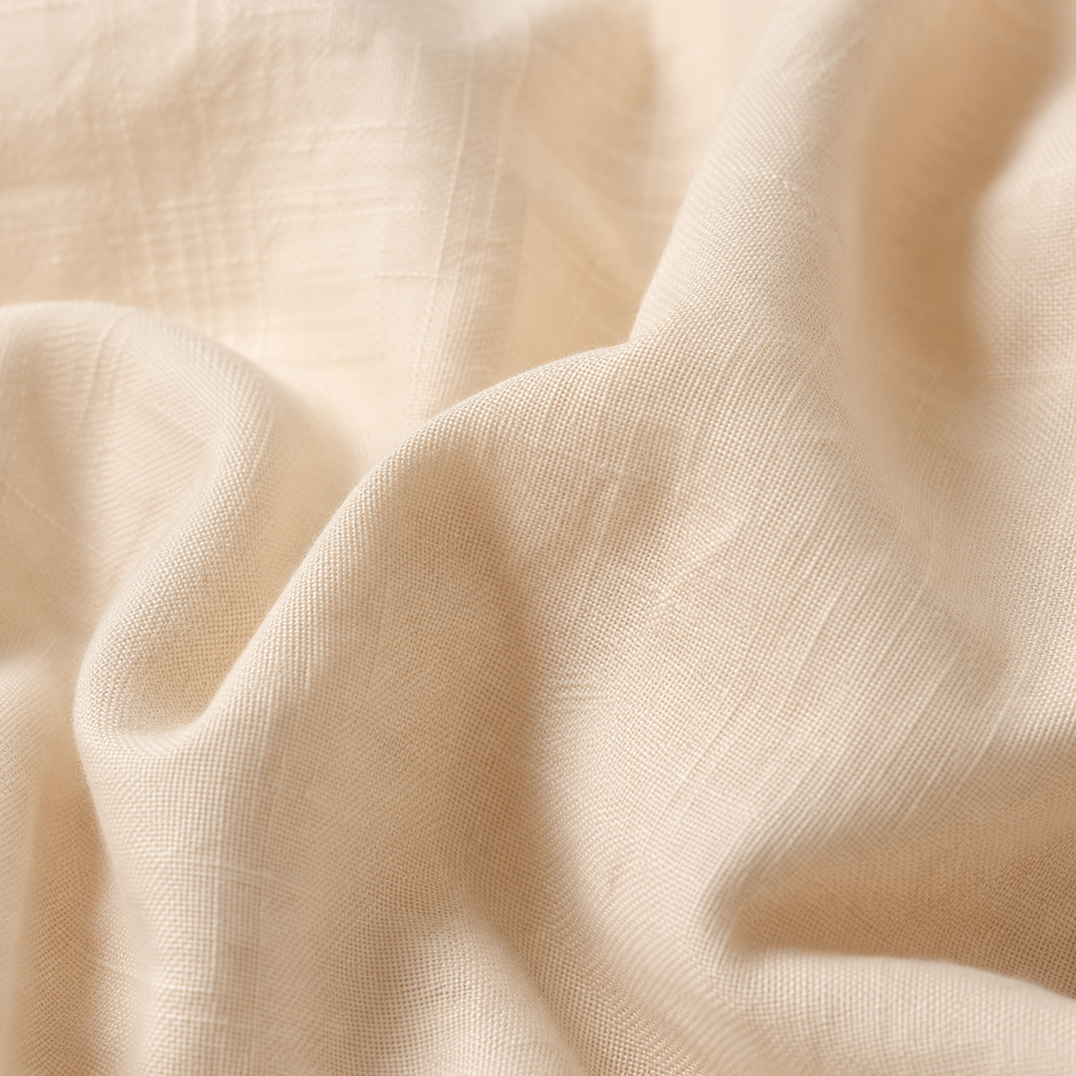 Cream Solid Cotton Shirt