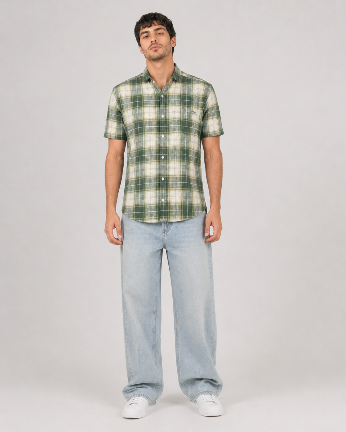 Forest Plaid Cotton Shirt