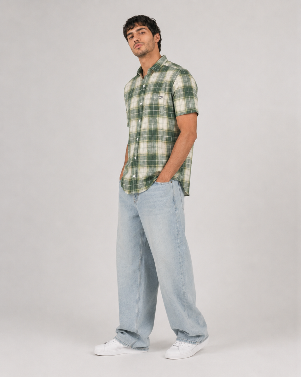 Forest Plaid Cotton Shirt