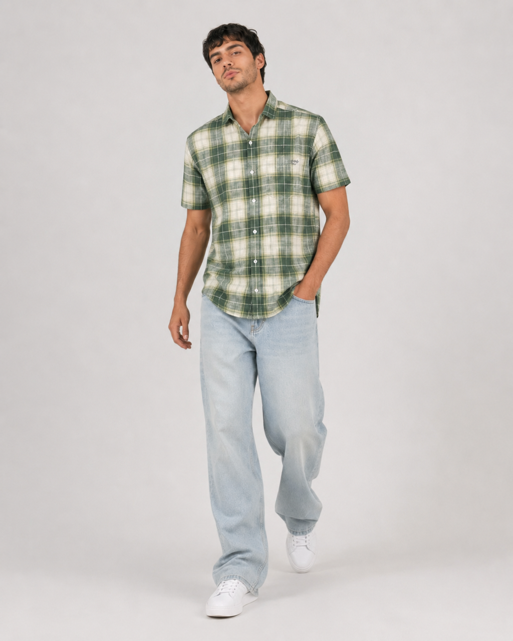 Forest Plaid Cotton Shirt