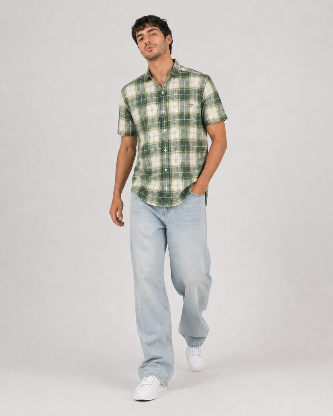 Forest Plaid Cotton Shirt