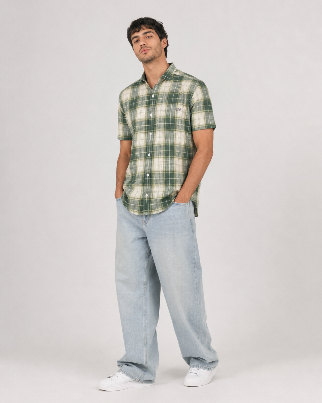Forest Plaid Cotton Shirt