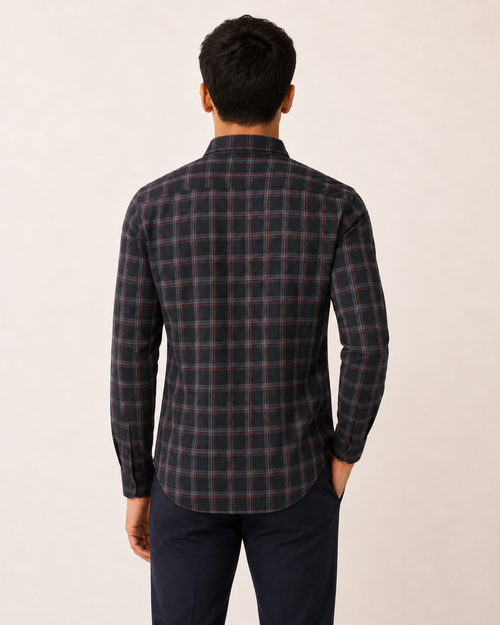 Graphite Tartan Cotton Shirt