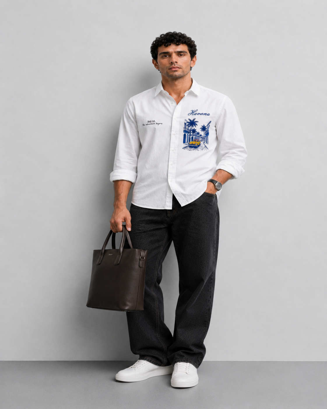 Havana Travel Print Cotton Shirt