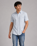 Ice Blue Solid Cotton Shirt