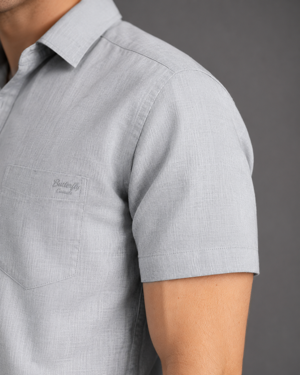 Ice Blue Solid Cotton Shirt