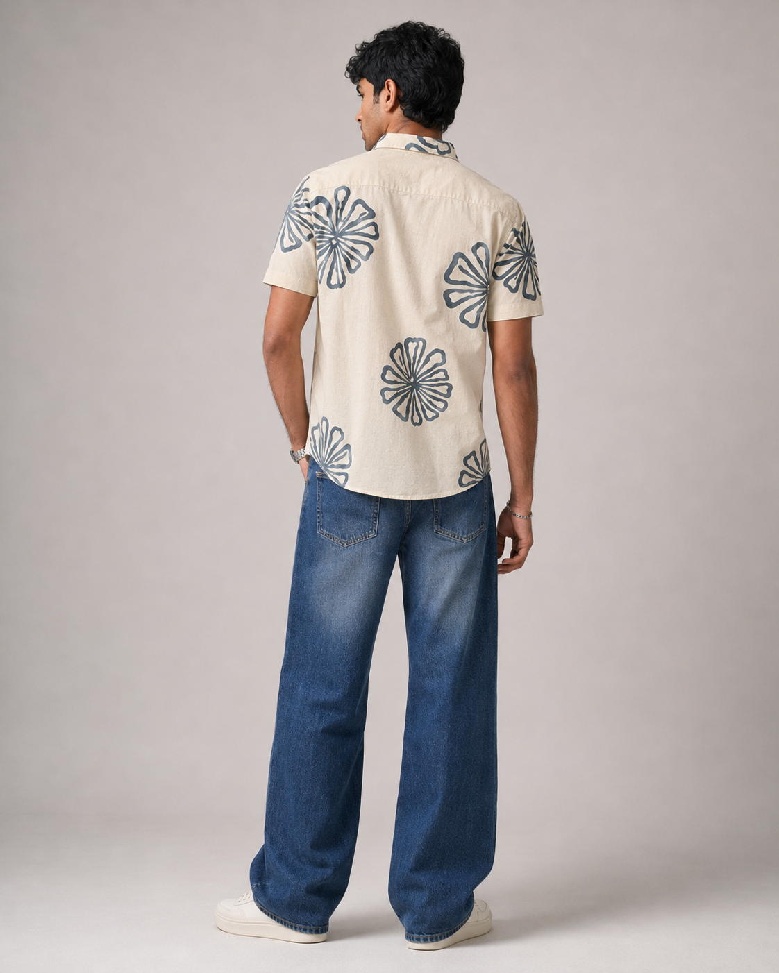 Ivory Bloom Cotton Shirt
