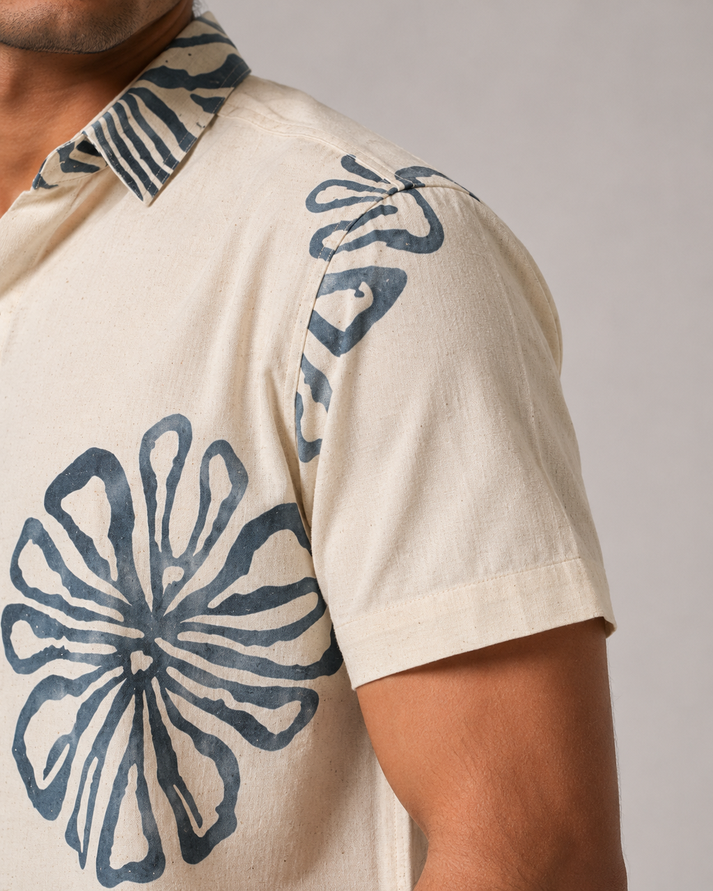 Ivory Bloom Cotton Shirt