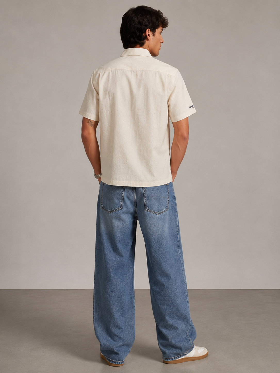 Ivory Botanical Embroidered Shirt