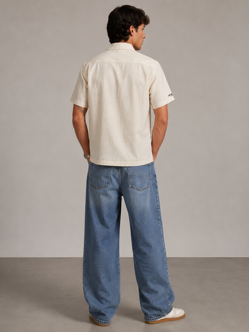 Ivory Botanical Embroidered Shirt