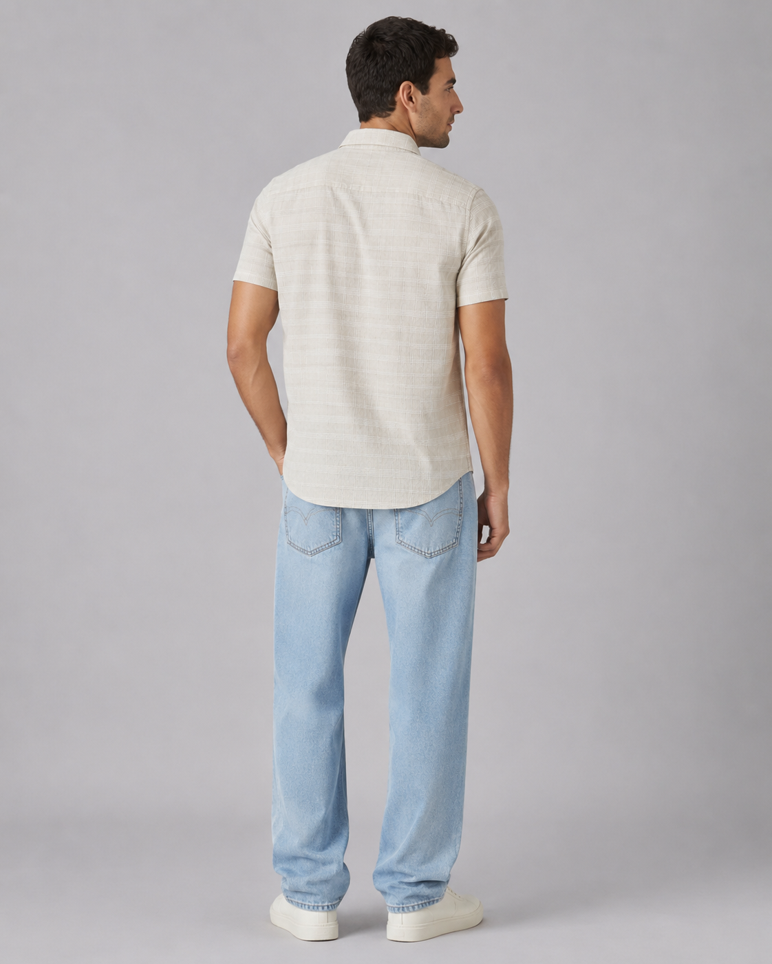 Ivory Check Cotton Shirt