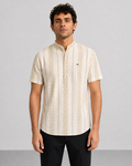 Ivory Gold Print Short Kurta