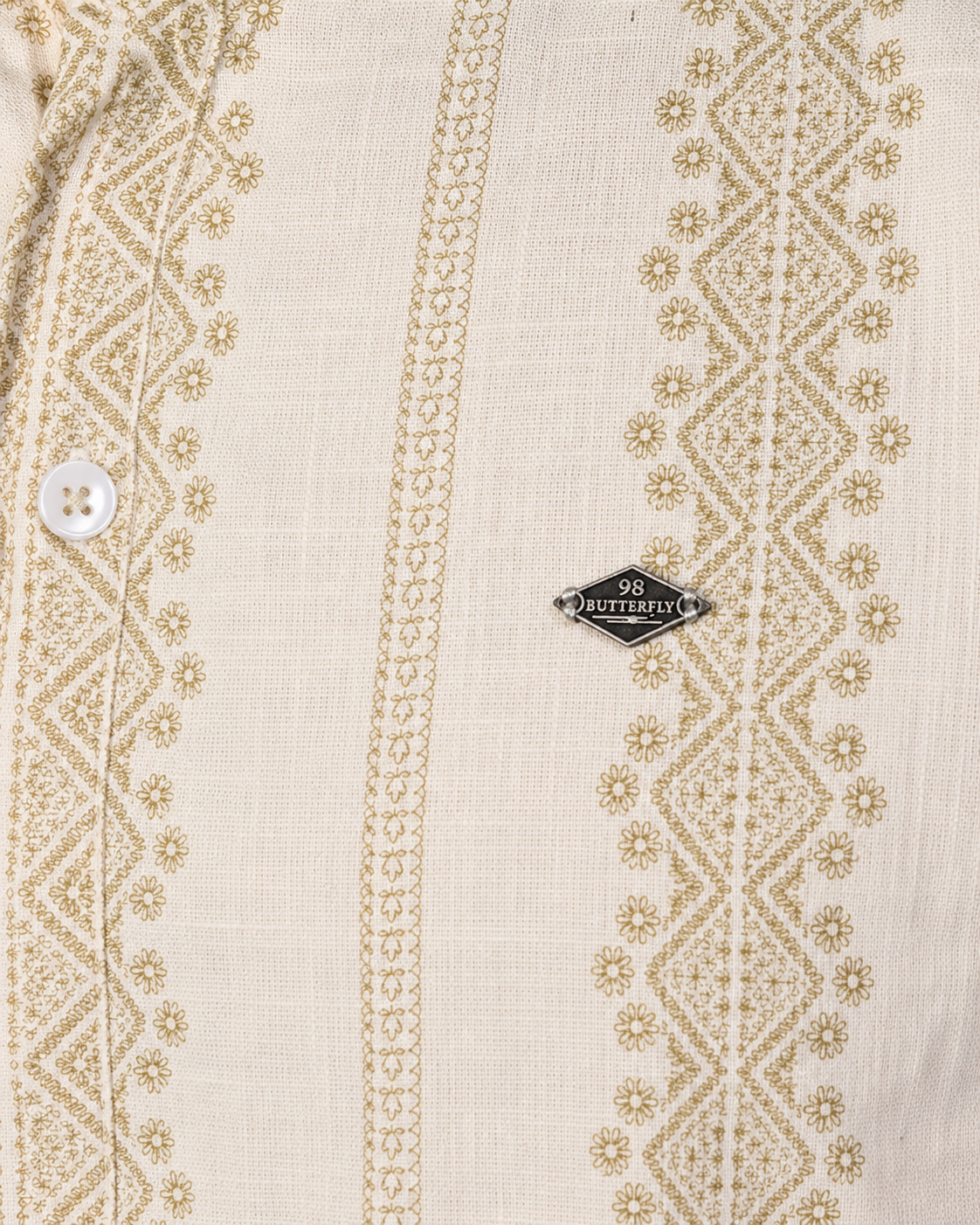 Ivory Gold Print Short Kurta