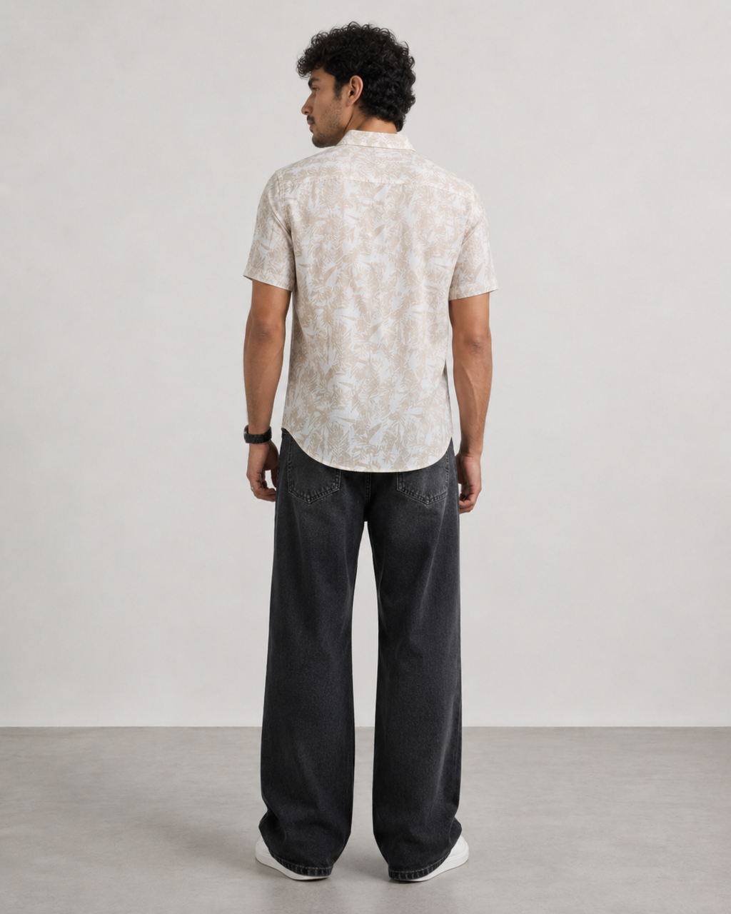 Ivory Leaf Cotton Shirt