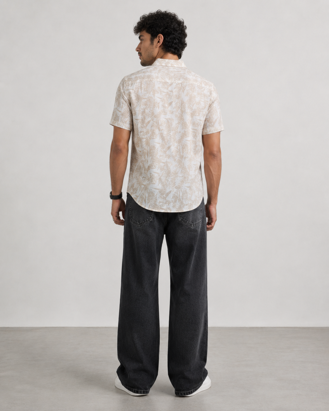 Ivory Leaf Cotton Shirt