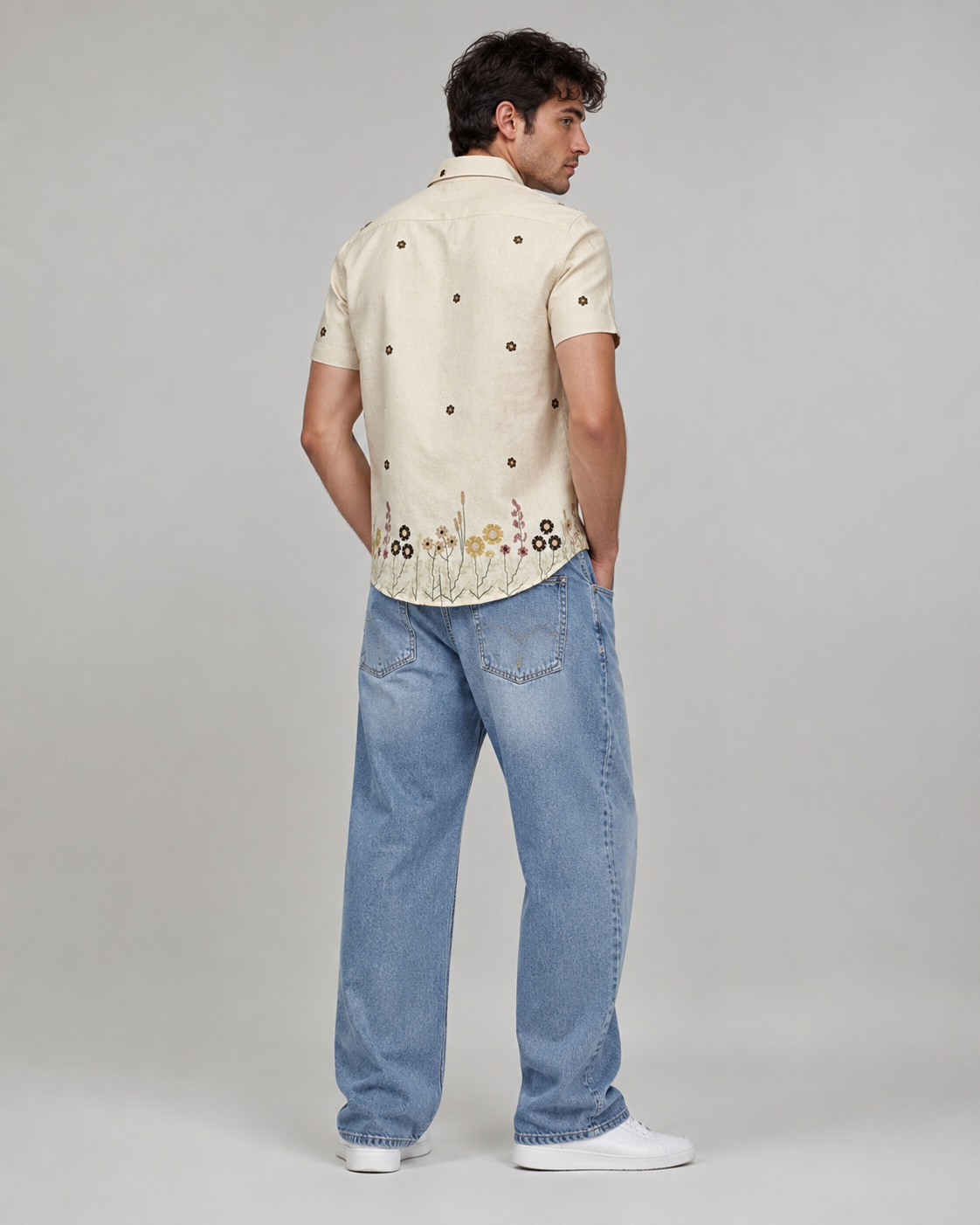 Ivory Meadow Embroidered Shirt