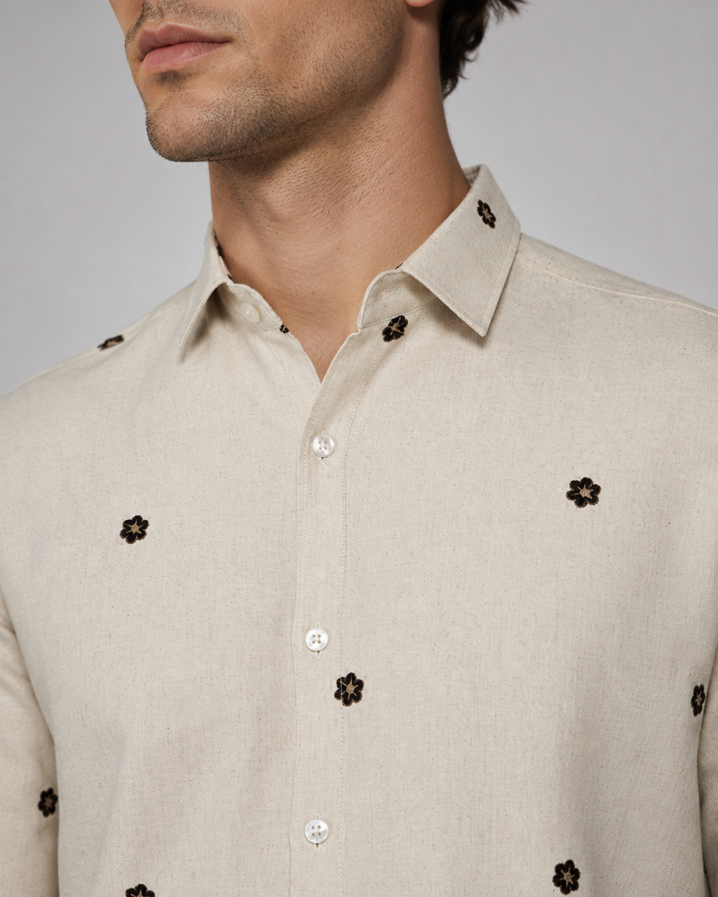 Ivory Meadow Embroidered Shirt