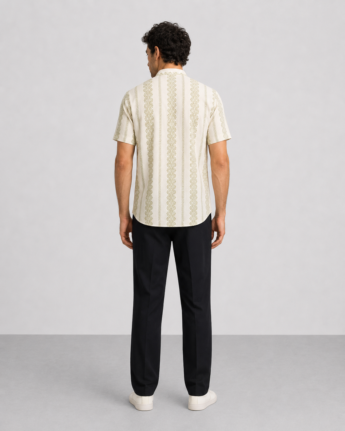 Ivory Sage Print Short Kurta
