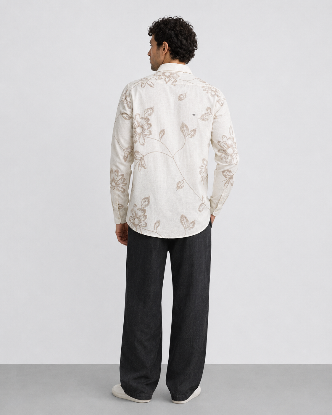 Ivory Vine Embroidered Shirt