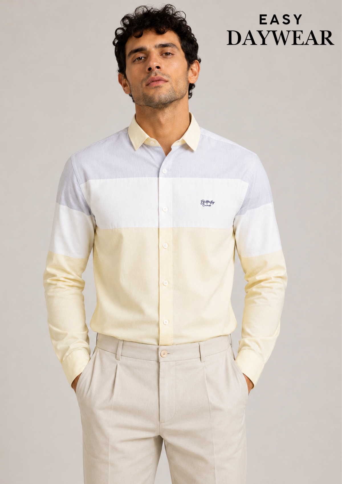 Lemon Colorblock Cotton Shirt