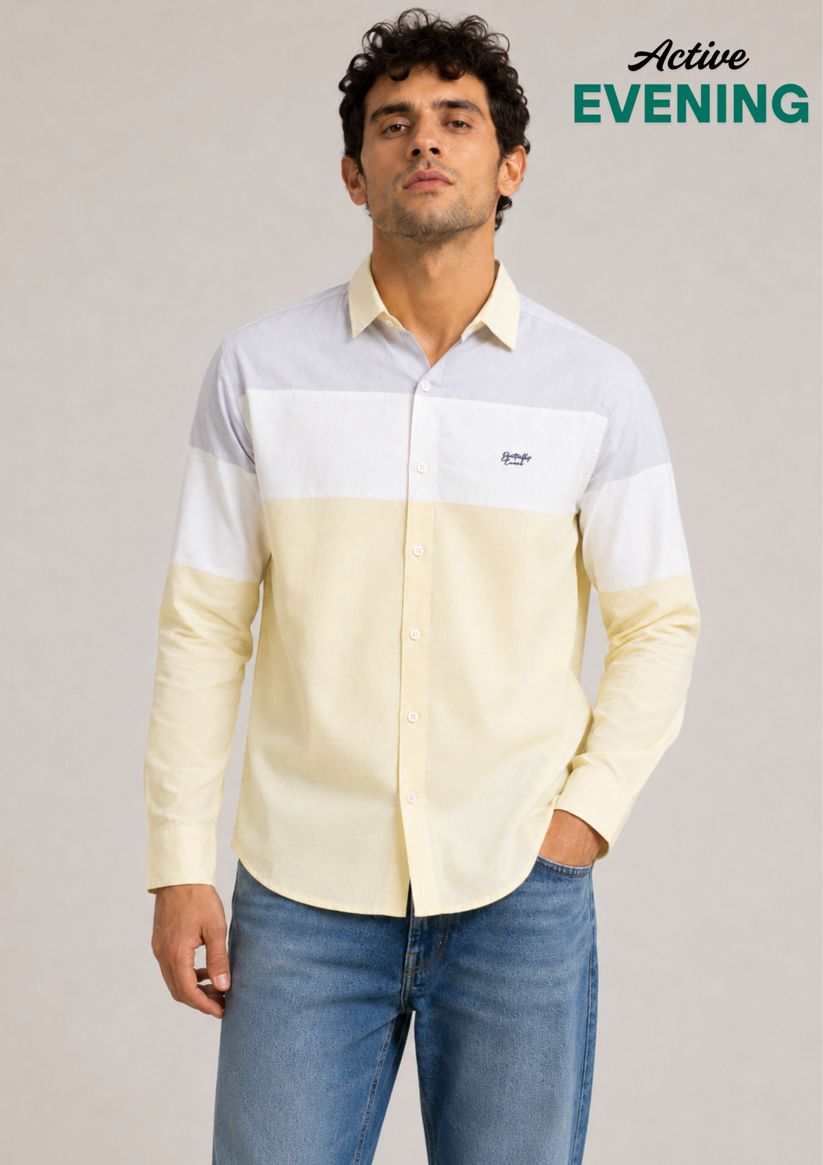 Lemon Colorblock Cotton Shirt