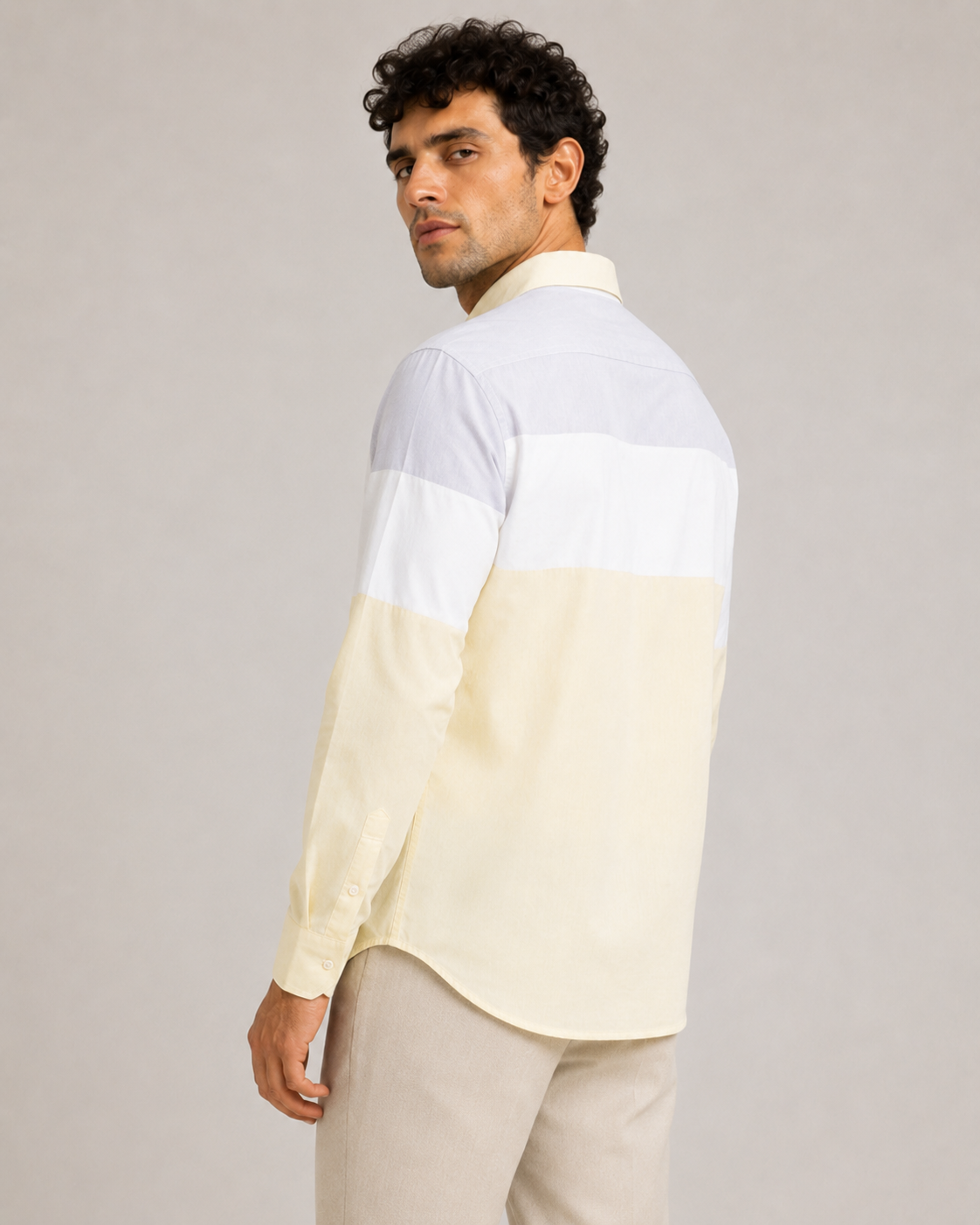 Lemon Colorblock Cotton Shirt
