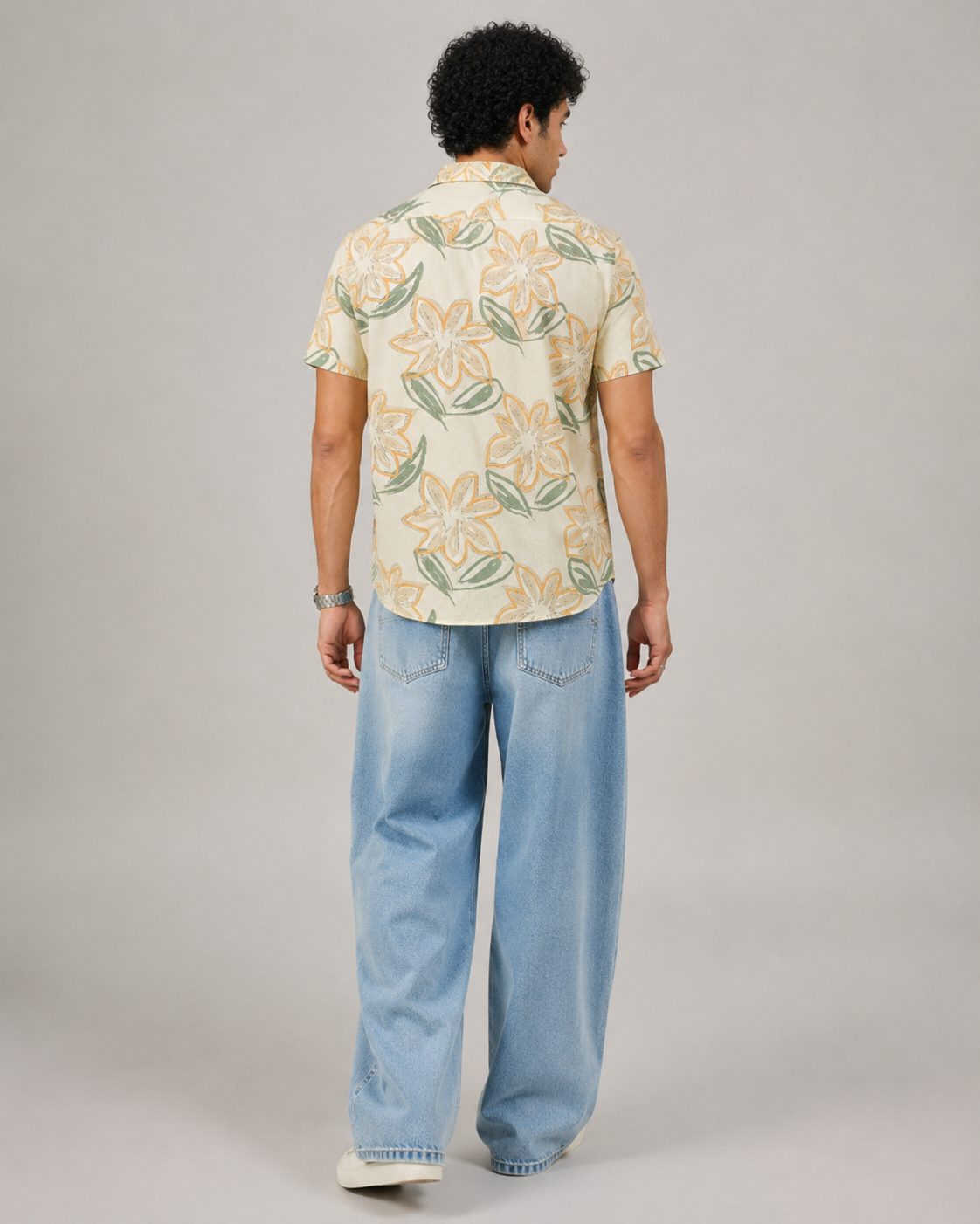 Lemon Floral Cotton Shirt