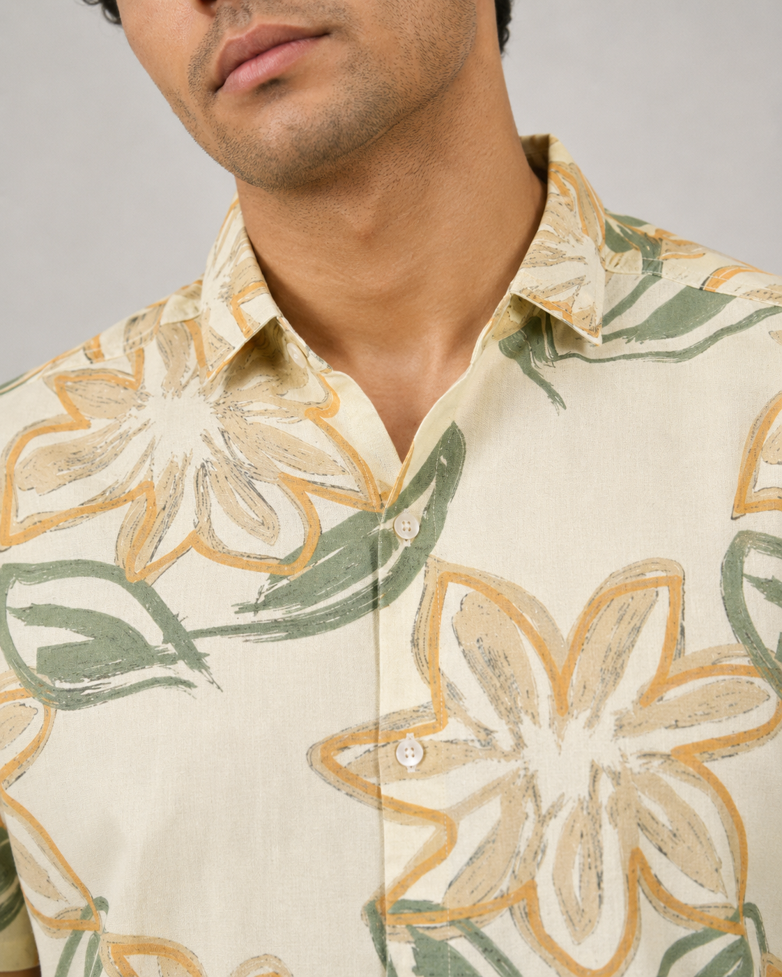 Lemon Floral Cotton Shirt