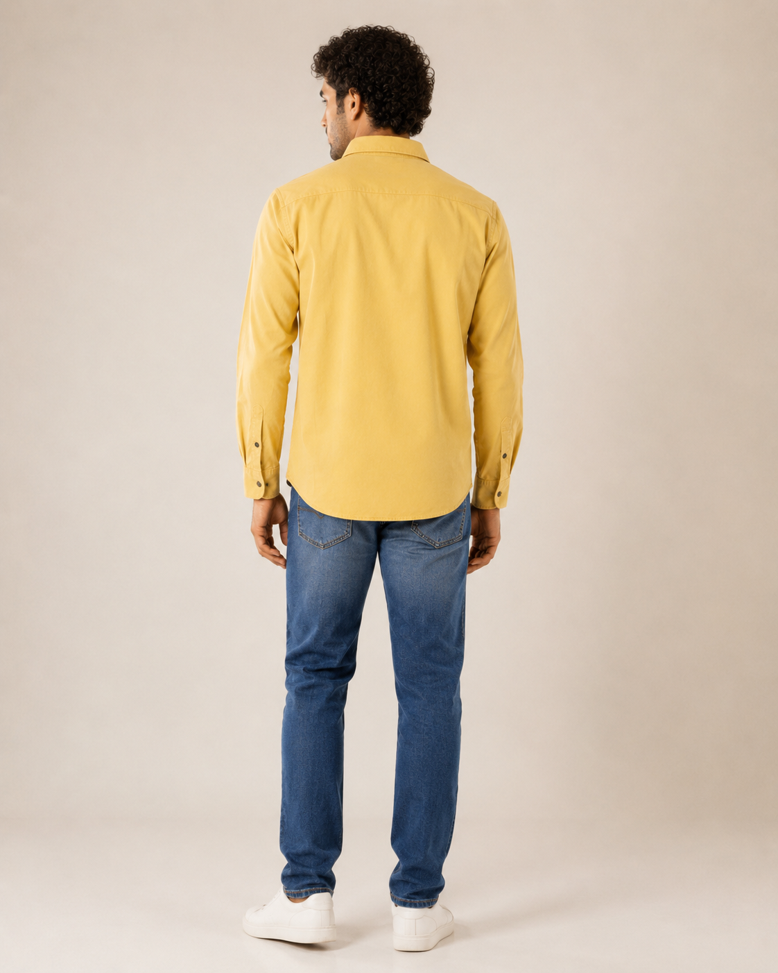 Lemon Solid Cotton Shirt