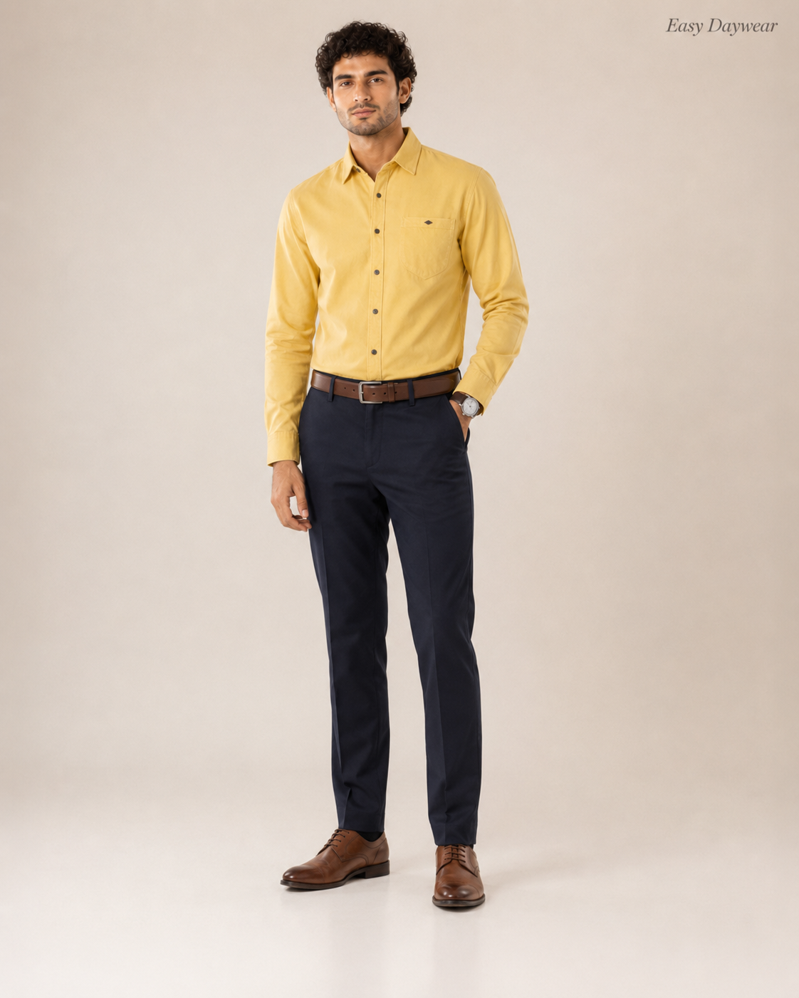 Lemon Solid Cotton Shirt