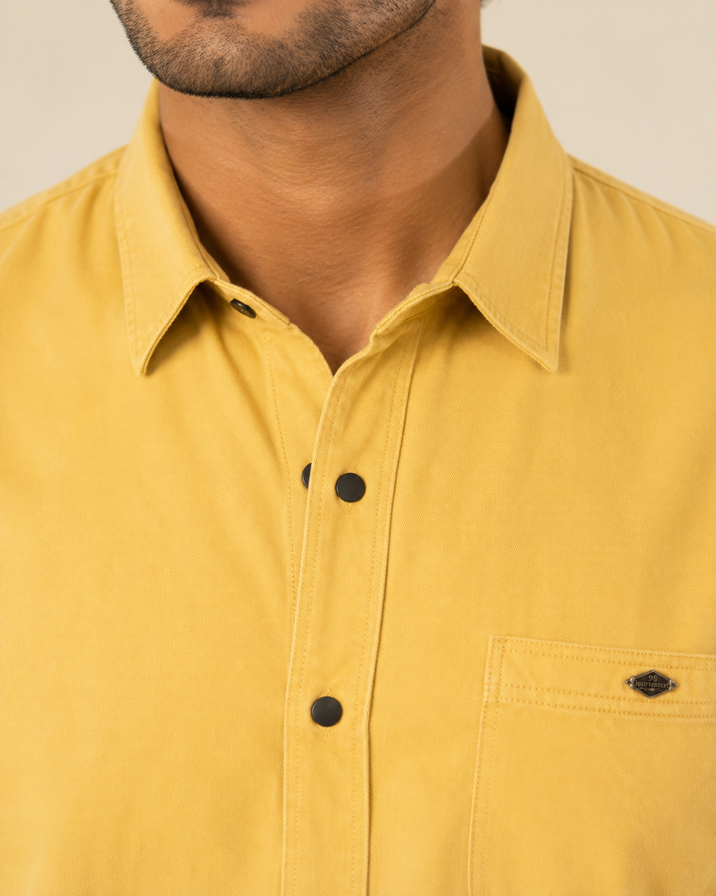 Lemon Solid Cotton Shirt